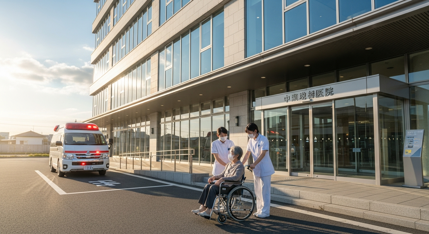 救急搬送・病院到着のイメージ
