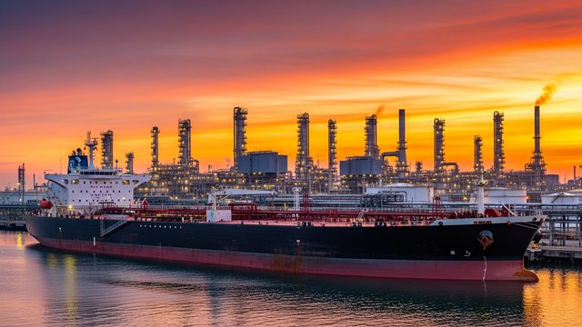 タンカーと製油所